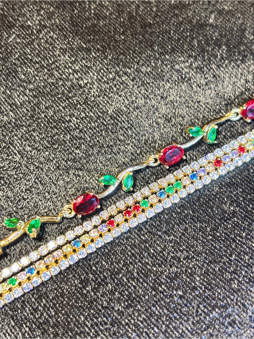 Pretty Bird Rose & Triple Tennis CZ Bracelets - Picture 4 of 7